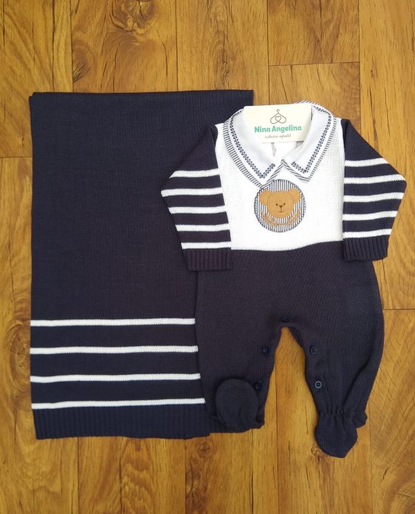 Saída de maternidade em tricot Isaac