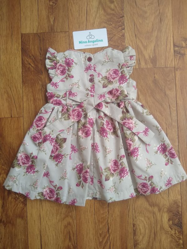 Vestido em algodão rodado, Luxo floral casinha de abelha