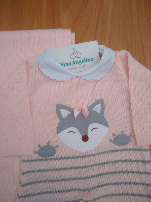Saída de maternidade em tricot Raposinha Menina