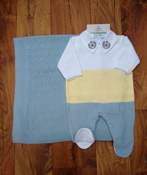 Saída de maternidade em tricot Nicolas - Última Unidade