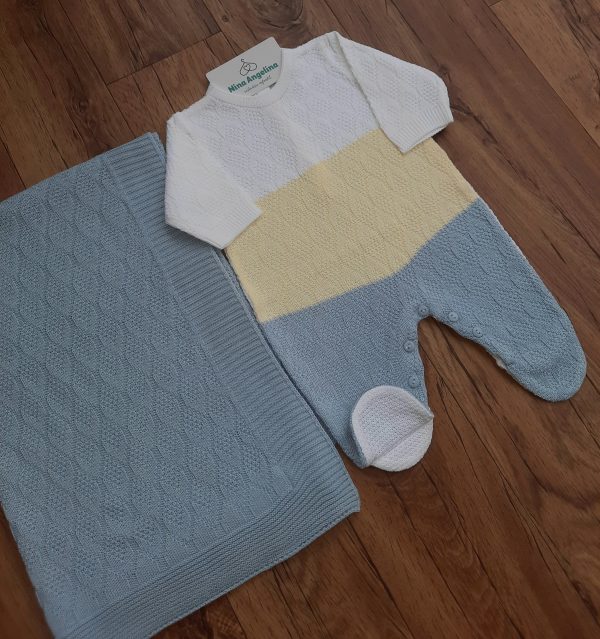 Saída de maternidade em tricot Nicolas - Última Unidade