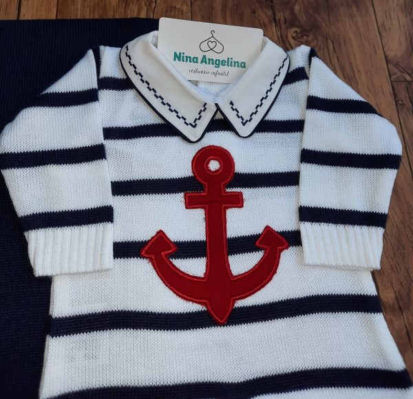 Saída de maternidade em Tricot Âncora