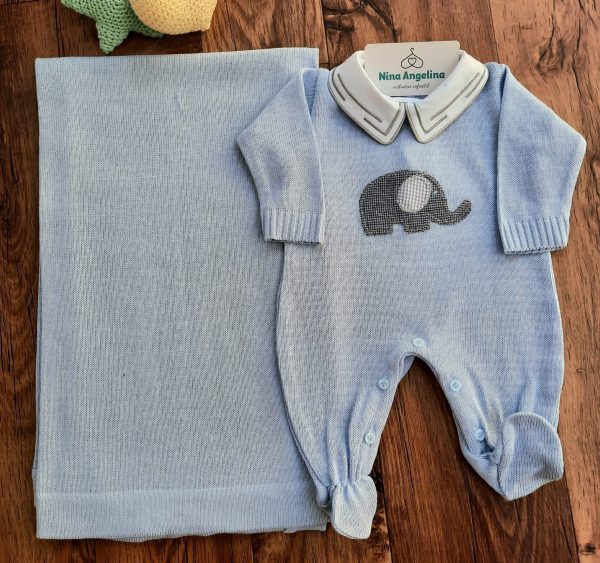 Saída de maternidade em tricot Elefantinho Erick