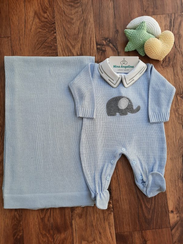 Saída de maternidade em tricot Elefantinho Erick