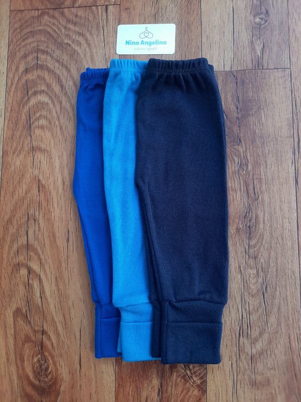 Kit calça em malha com pé reversível