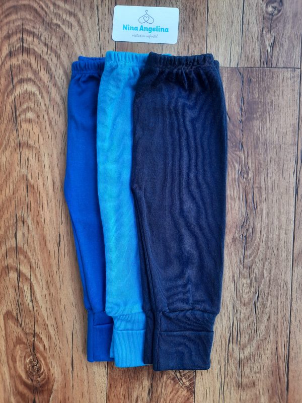 Kit calça em malha com pé reversível
