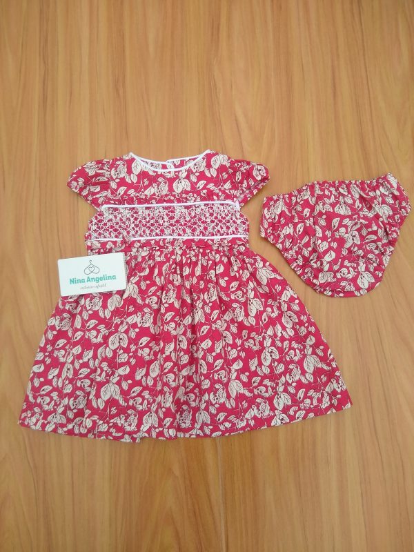 Vestido em algodão rodado, com calcinha - Casinha de Abelha, Folhas