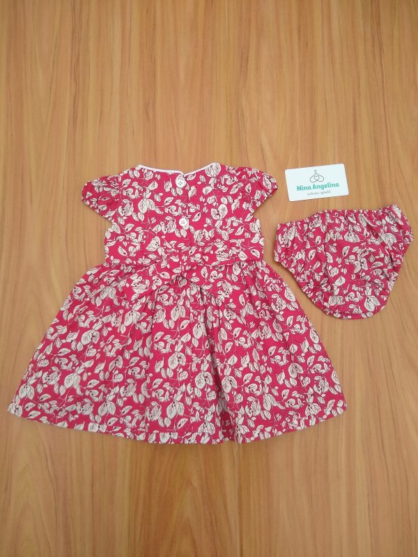 Vestido em algodão rodado, com calcinha - Casinha de Abelha, Folhas