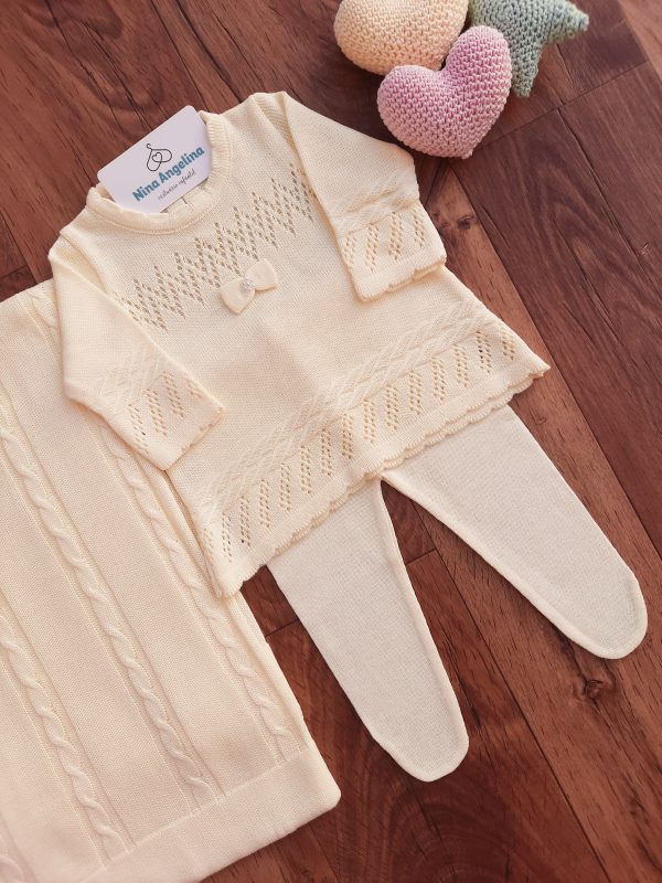 Saída de maternidade em tricot Vestido Duda