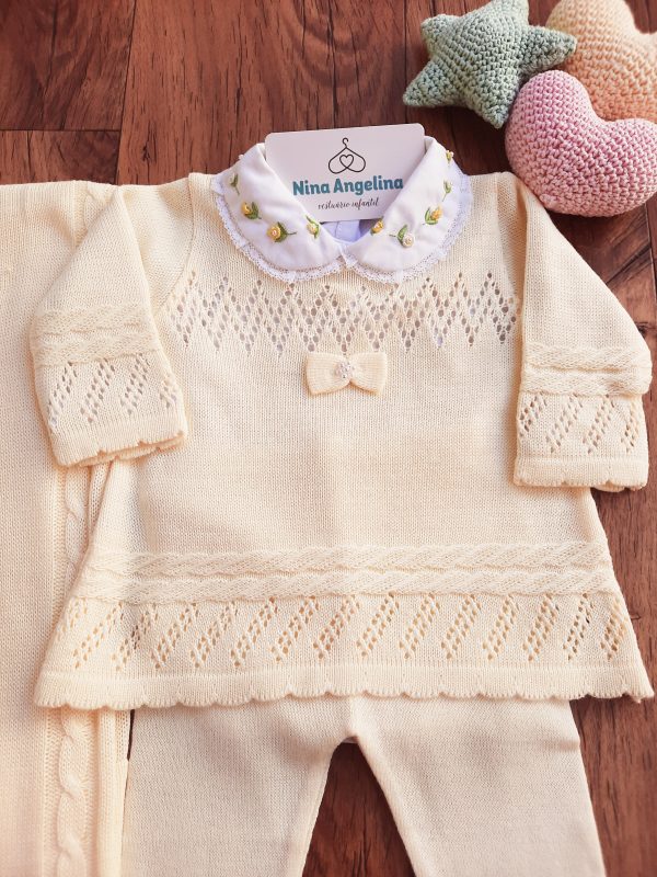 Saída de maternidade em tricot Vestido Duda