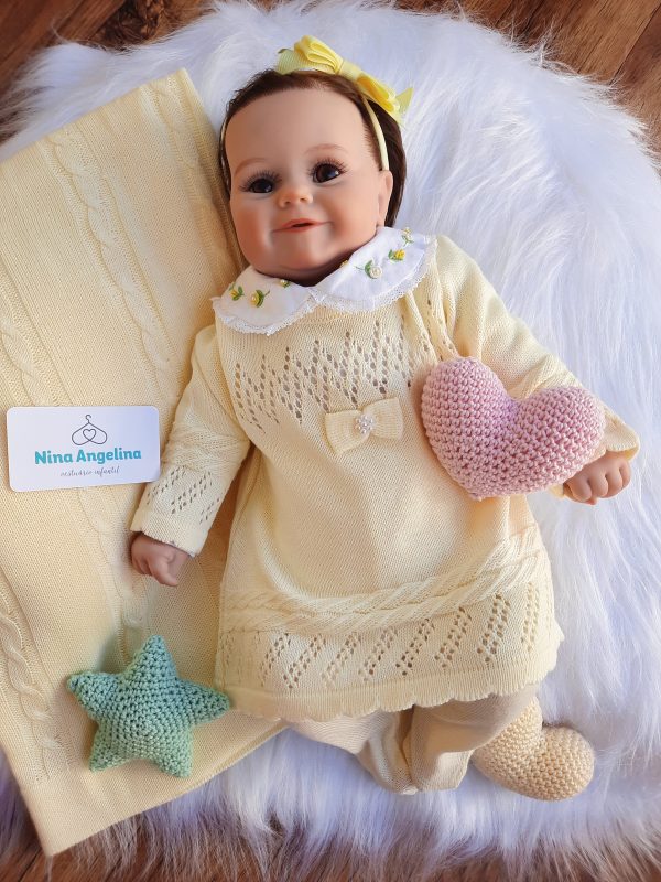 Saída de maternidade em tricot Vestido Duda