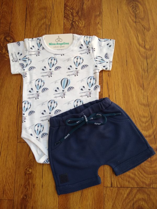 Conjunto Body e Shorts Balões & Aviões