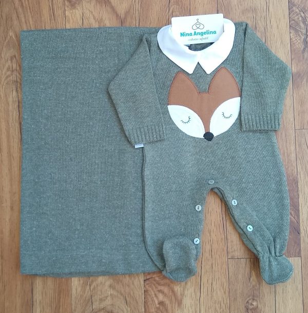 Saída de maternidade em tricot Raposa Dreamer