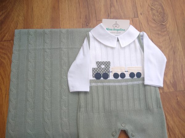 Saída de maternidade em tricot Salopete Thomaz