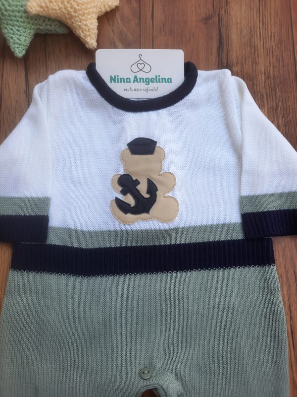 Macacão em tricot Ursinho Âncora