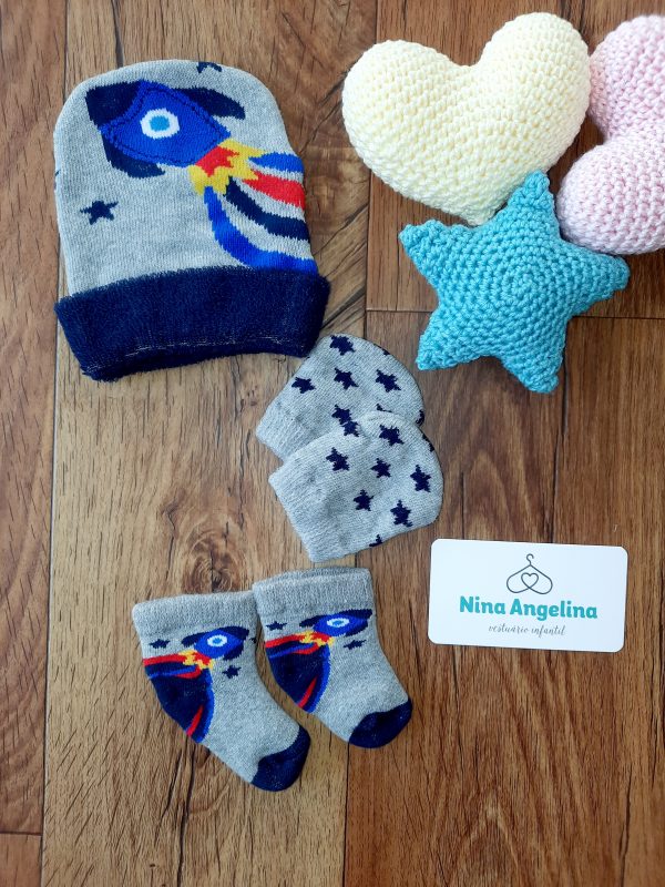 Kit Touca Luvas e Meinhas Recém Nascido
