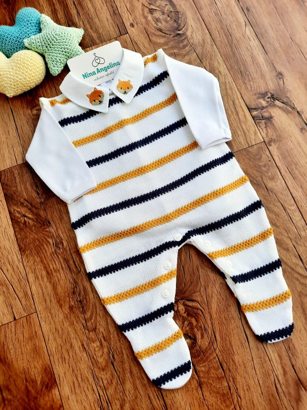 Macacão Salopete em tricot com body Rafael