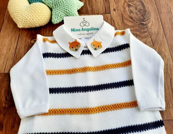 Macacão Salopete em tricot com body Rafael