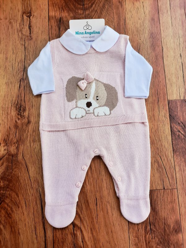 Macacão Salopete em tricot com body Milly