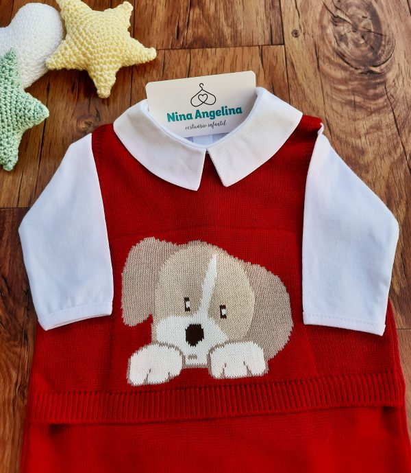 Macacão Salopete em tricot com body Milly
