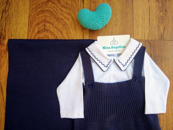 Saída de maternidade em tricot Jardineira- Marcus