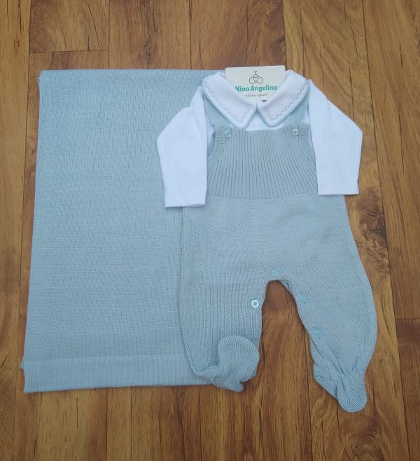 Saída de maternidade em tricot Jardineira- Marcus