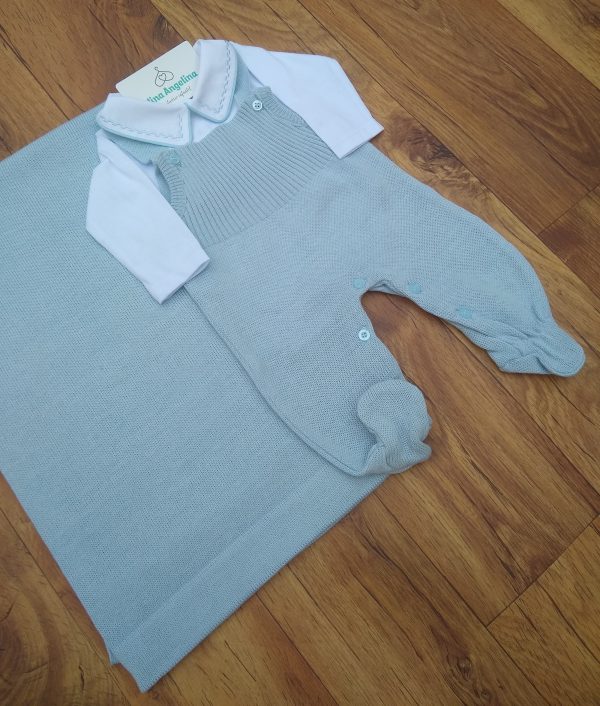 Saída de maternidade em tricot Jardineira- Marcus
