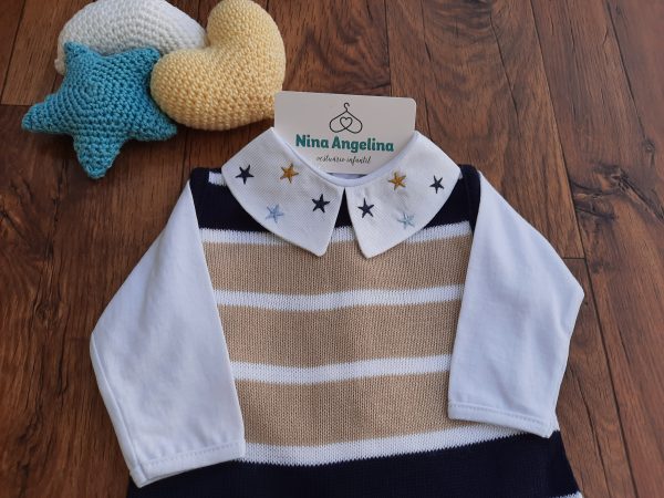 Macacão Salopete em tricot com body Ícaro