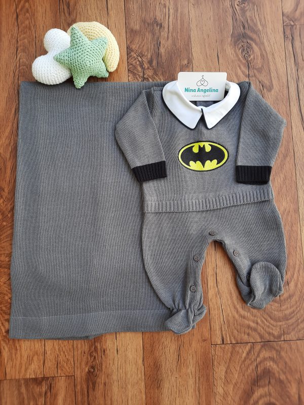 Saída de maternidade em tricot Heróis- Batman