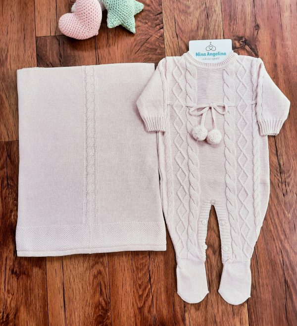 Saída de maternidade Tricot Pompom