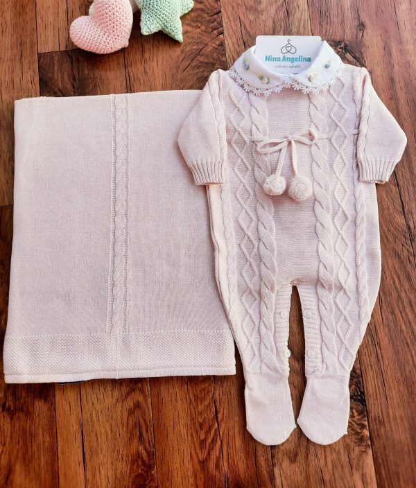 Saída de maternidade Tricot Pompom