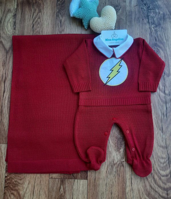 Saída de maternidade em tricot Heróis- Flash