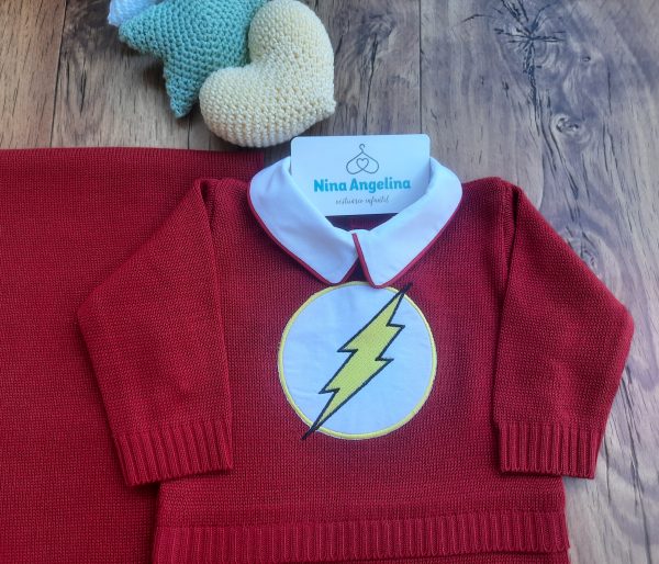 Saída de maternidade em tricot Heróis- Flash