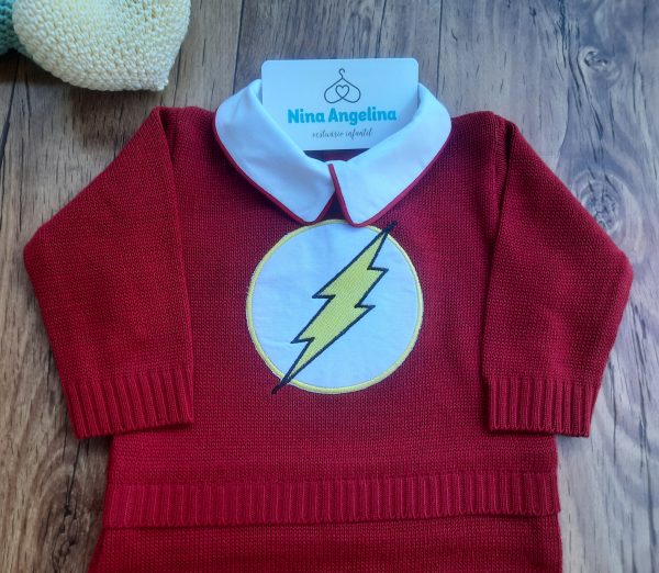 Macacão em Tricot Heróis- Flash