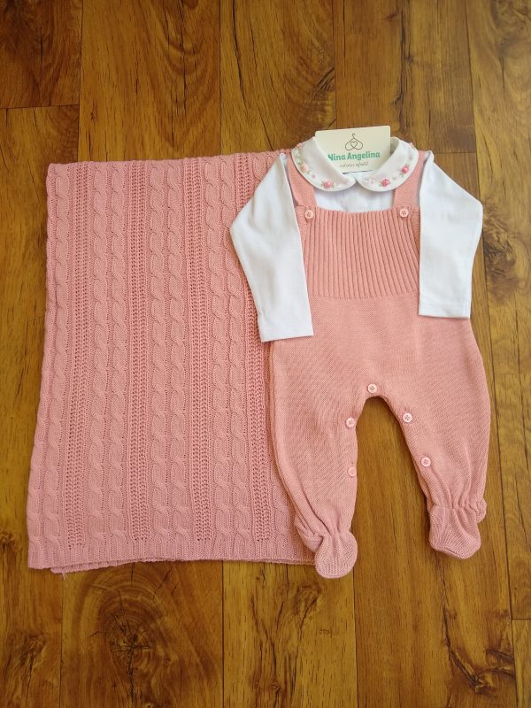 Saída de maternidade em tricot Jardineira- Marcela