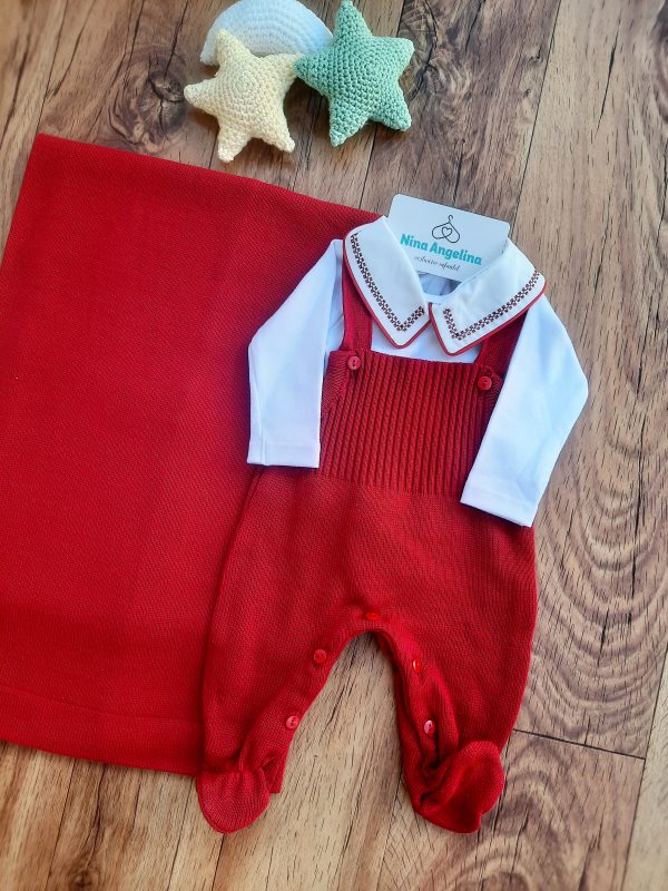 Saída de maternidade em tricot Jardineira- Marcus