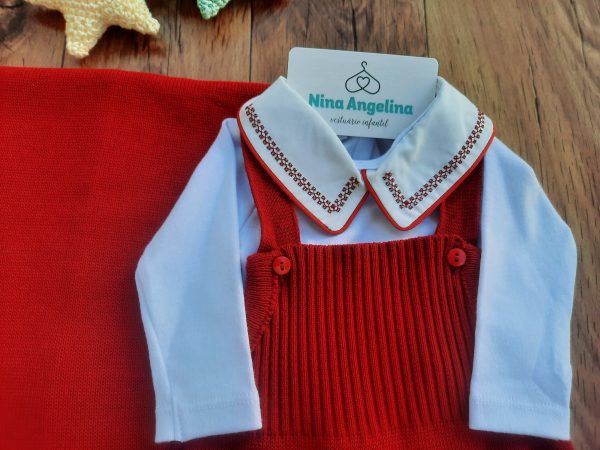 Saída de maternidade em tricot Jardineira- Marcus