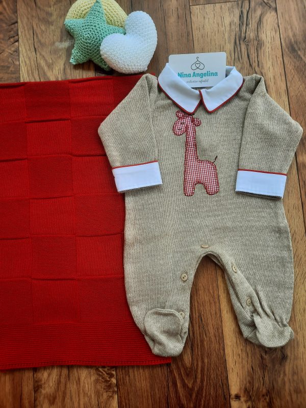 Saída de maternidade em tricot Benício- Girafinha
