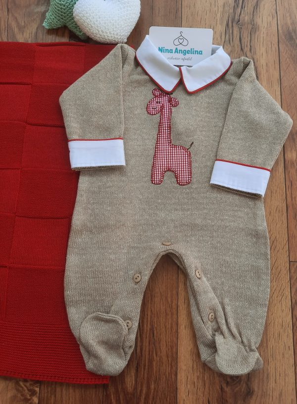Saída de maternidade em tricot Benício- Girafinha