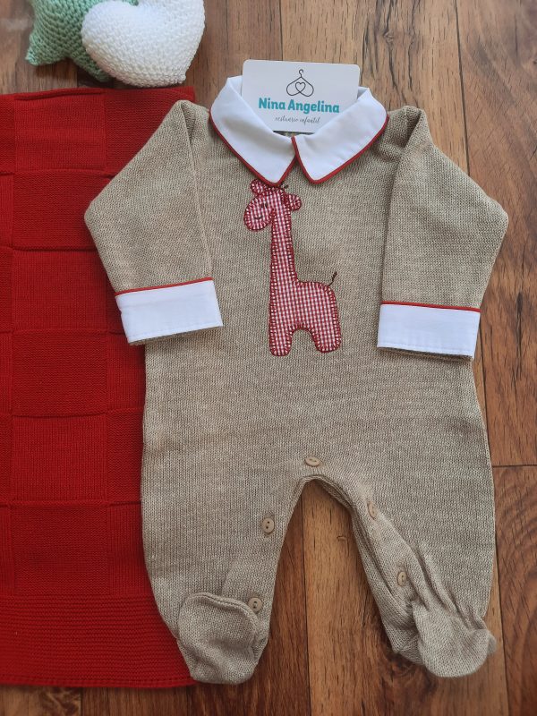 Saída de maternidade em tricot Benício- Girafinha