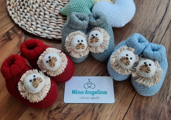 Sapatinho em Tricot Leãozinho