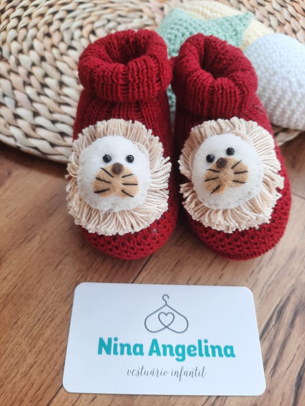 Sapatinho em Tricot Leãozinho