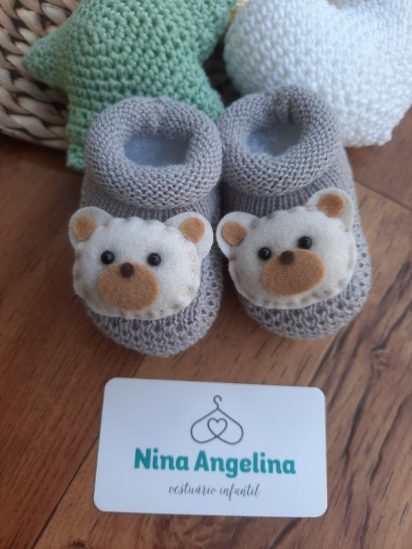 Sapatinho em Tricot Ursinho