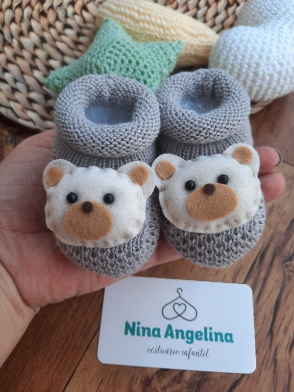 Sapatinho em Tricot Ursinho