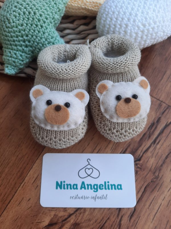 Sapatinho em Tricot Ursinho