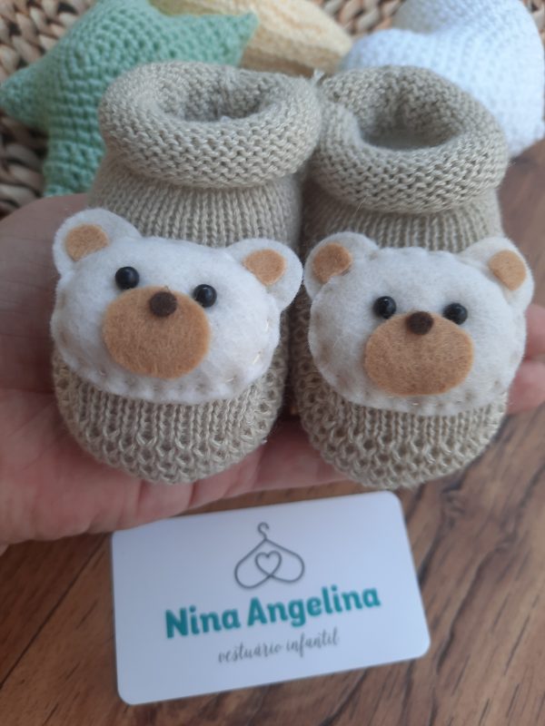 Sapatinho em Tricot Ursinho