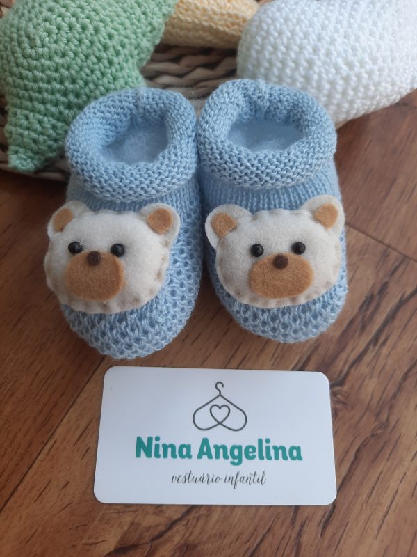 Sapatinho em Tricot Ursinho