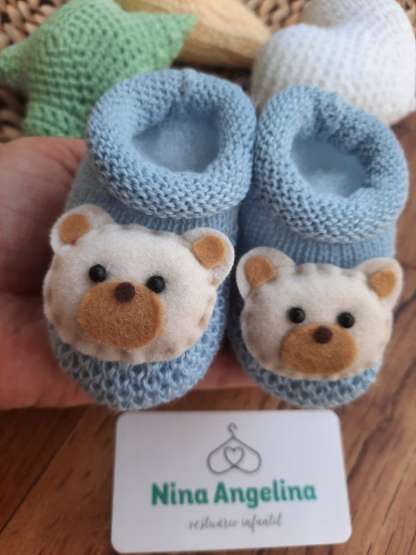 Sapatinho em Tricot Ursinho