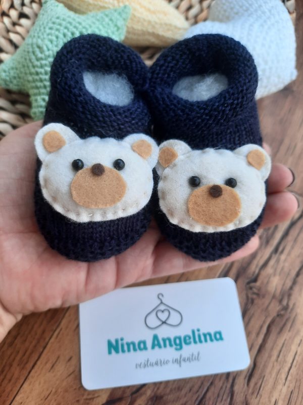 Sapatinho em Tricot Ursinho
