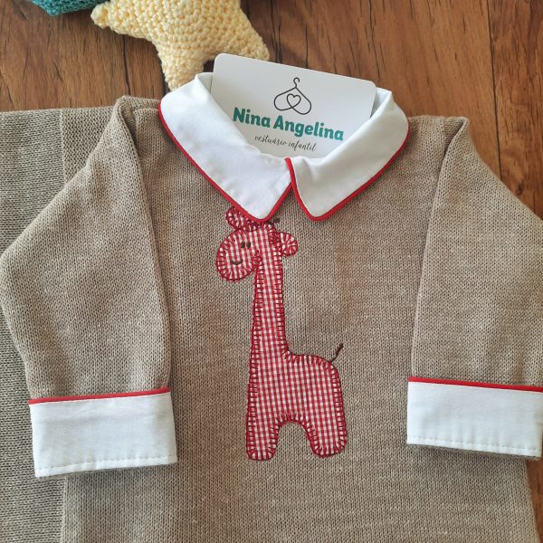 Saída de maternidade em tricot Benício- Girafinha